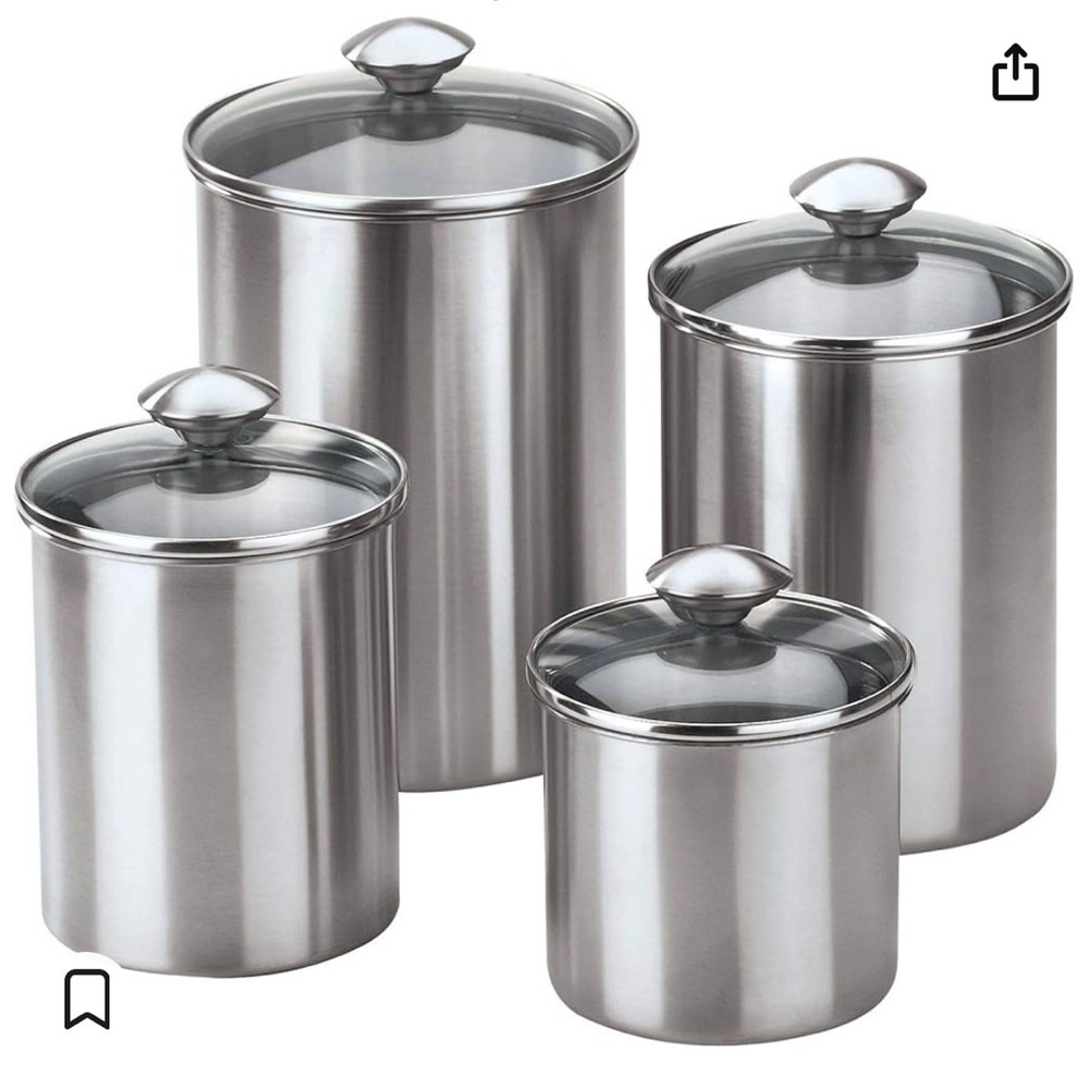 Stainless Steel Canister 4-piece Set with Lids